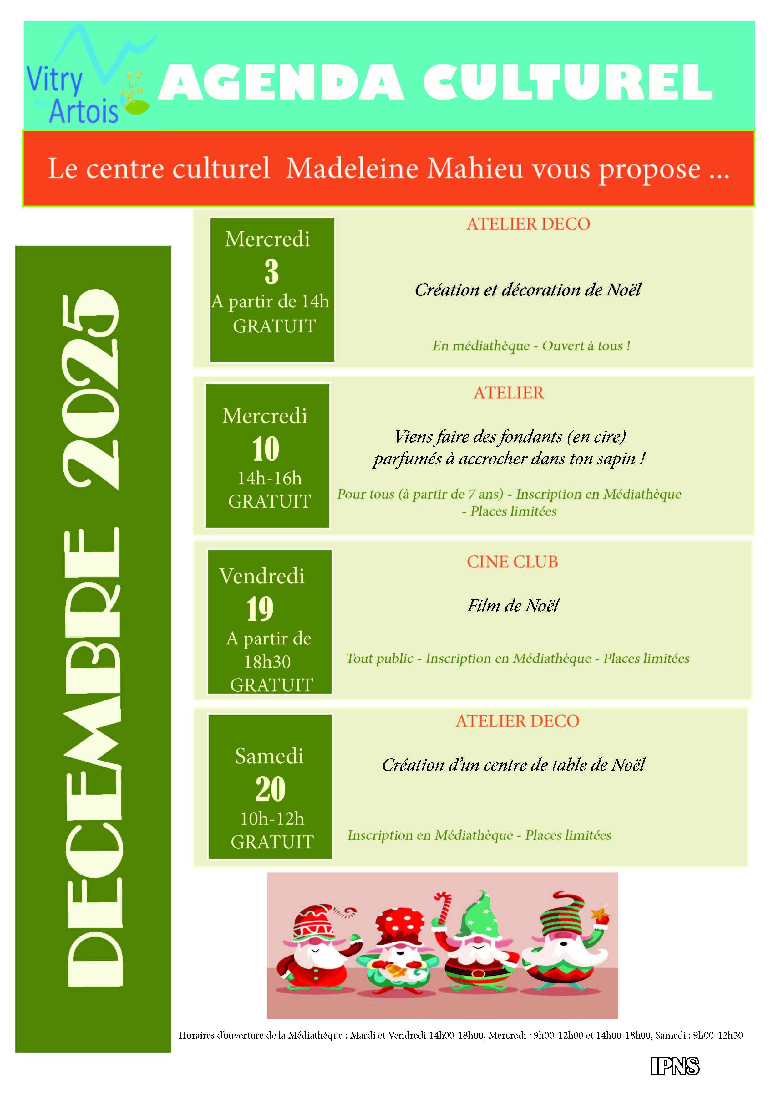 affiche agenda DECEMBRE